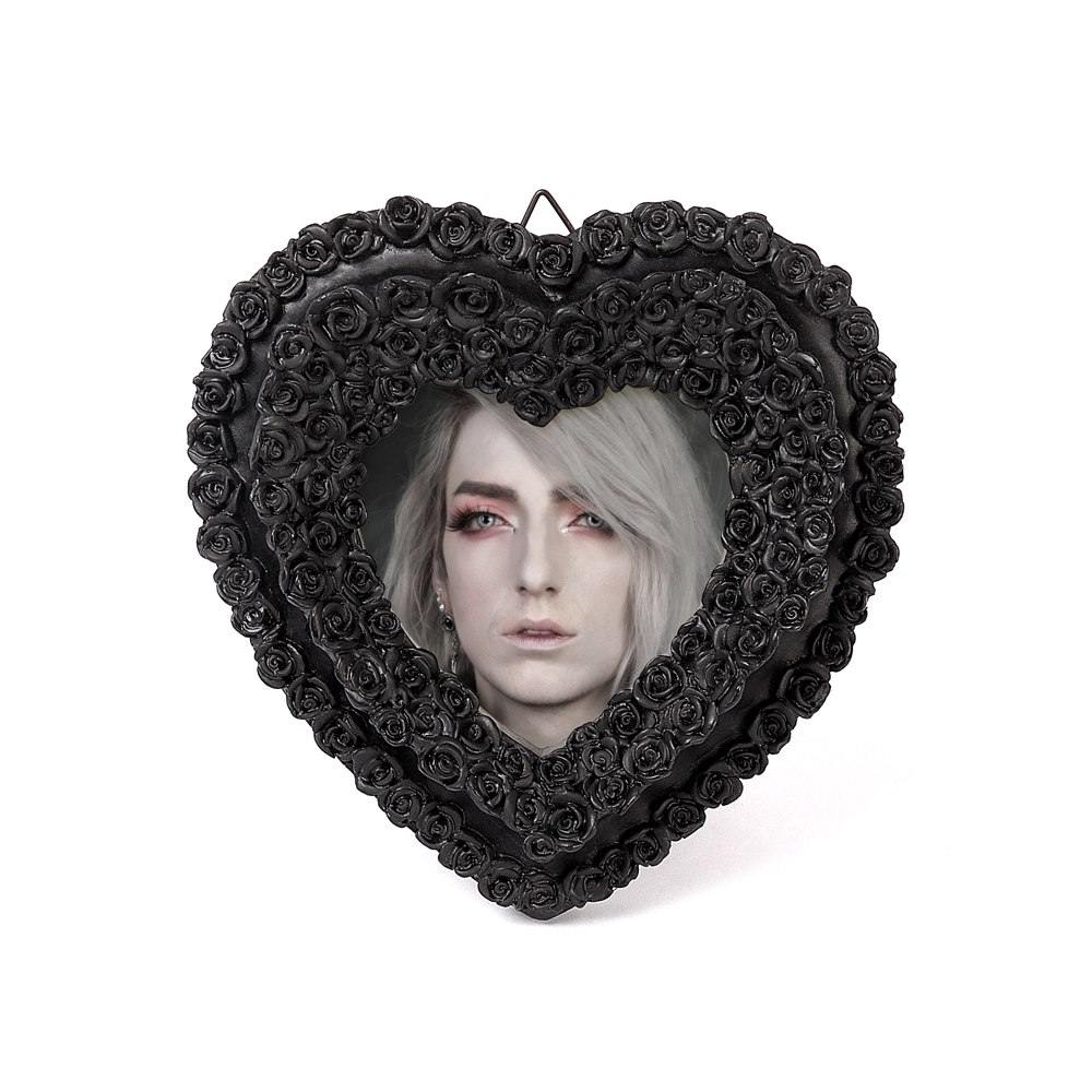 Alchemy - Small Black Rose Heart Fotolijst - Zwart